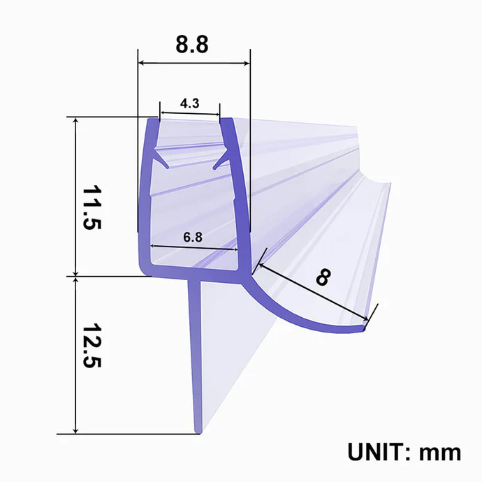 SONNI Vervangende afdichting 5-8mm doucheafdichting Seal Serie