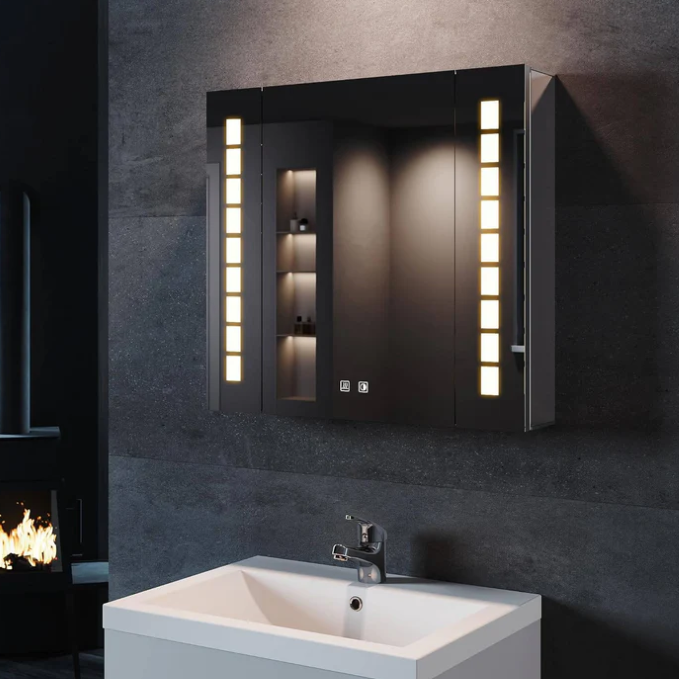 SONNI spiegelkast 60 × 65 cm led-spiegelkast met touch en condensvrij