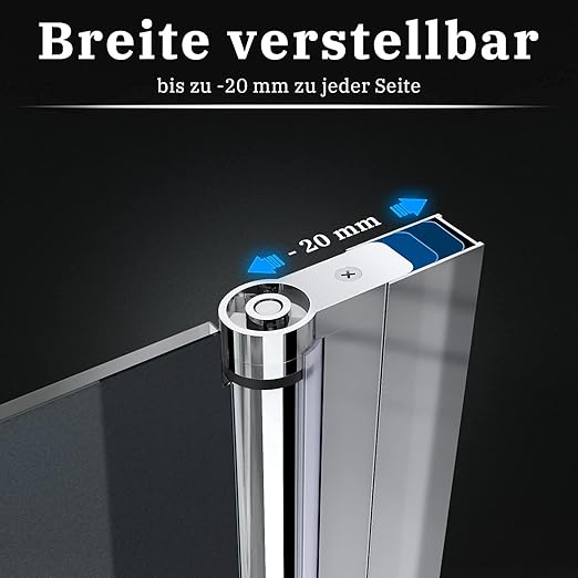 SONNI Douchecabine 90 x 90 cm vouwdeur hoekinstap vouwdouche, 6mm NANO glas, hoogte 195 cm