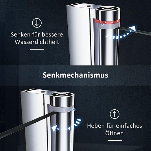 SONNI Douchecabine 90 x 90 cm vouwdeur hoekinstap vouwdouche, 6mm NANO glas, hoogte 195 cm