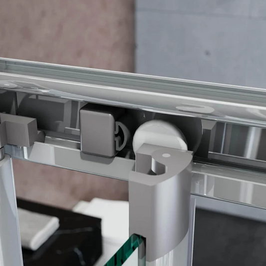 SONNI douchecabine hoekinstap vouwdeur met zijwand ESG glas opklapbaar hoogte 185cm