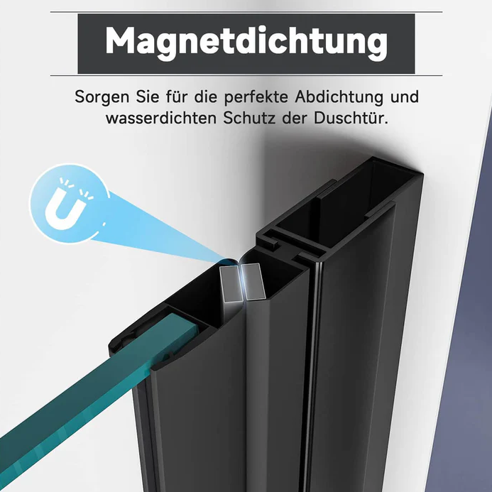 SONNI Douche vouwdeur 76/80/90x195 cm 6mm ESG veiligheidsglas zwart