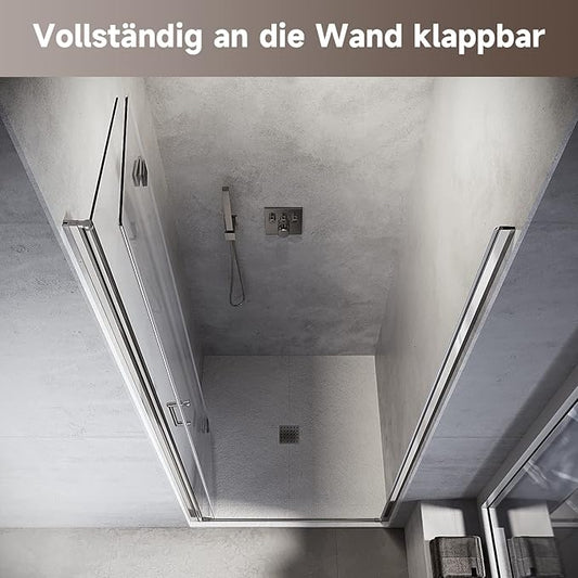 SONNI Douchedeur 76 x 195 cm Vouwdeur 6 mm veiligheidsglas anti kalk - chroom