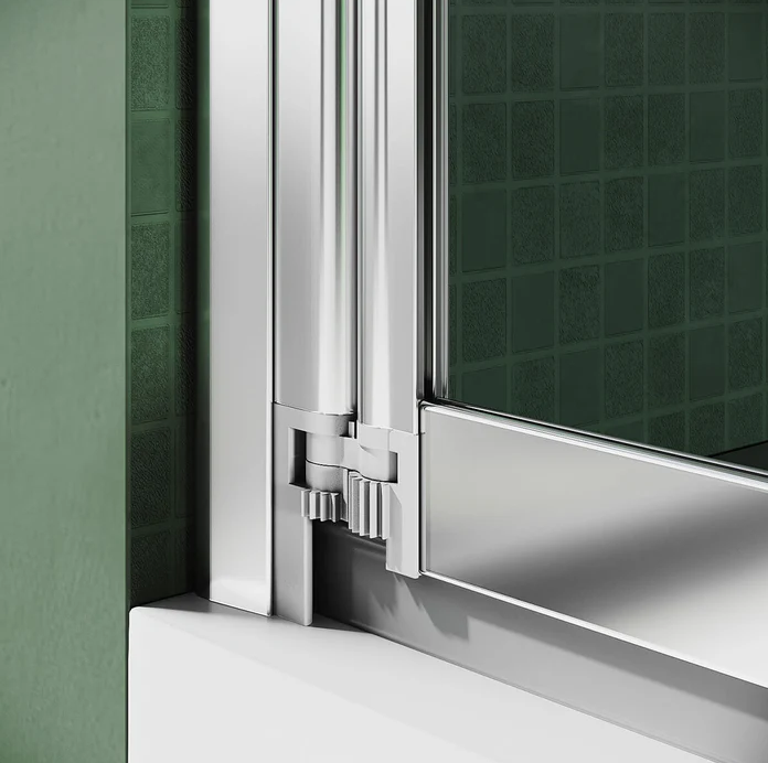 SONNI 3 delige badklapwand 130 x 140 cm 4 mm nano helder glas