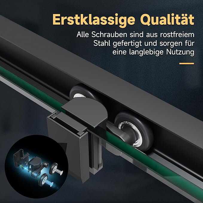 SONNI Douchecabine -70 x 70 cm - hoekinstap - helder glas - profiel - zwart