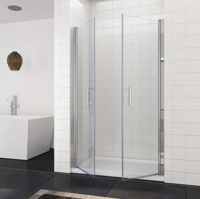 SONNI Pendeldeur 5mm veiligheidsglas 80-120cm chroom