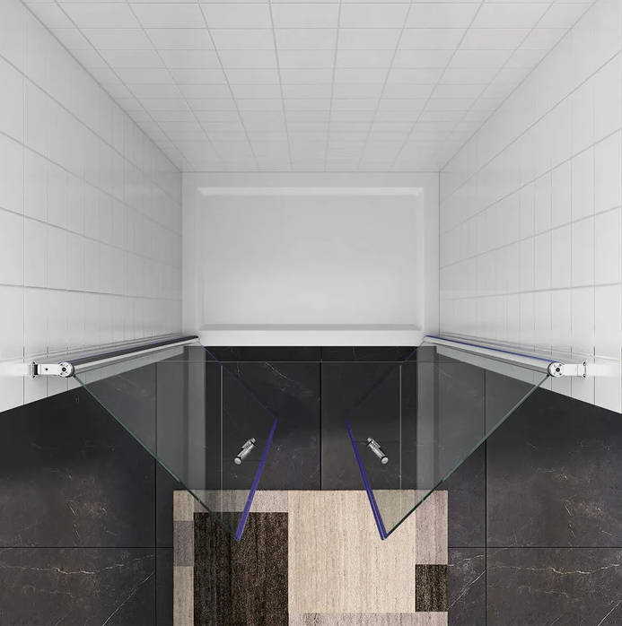 SONNI Pendeldeur 5mm veiligheidsglas 80-120cm chroom