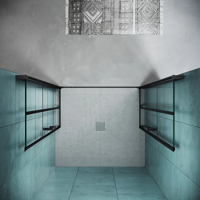SONNI black schuif douchedeur 80/90/100x195cm aluminium
