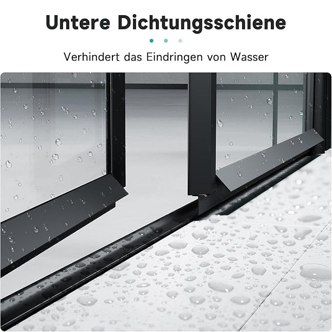 SONNI black schuif douchedeur 80/90/100x195cm aluminium