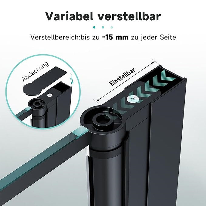 SONNI black schuif douchedeur 80/90/100x195cm aluminium