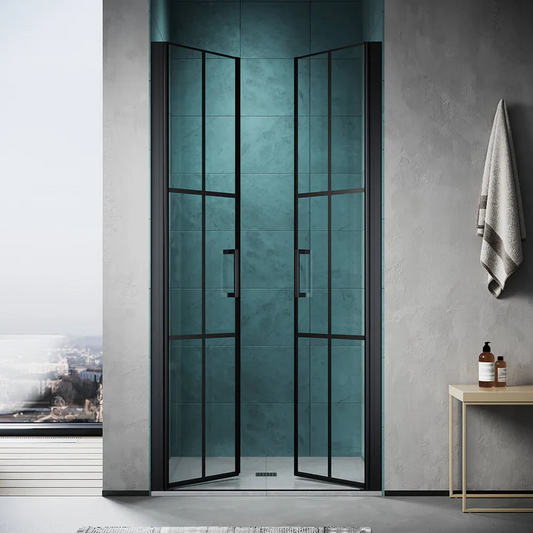 SONNI black schuif douchedeur 80/90/100x195cm aluminium