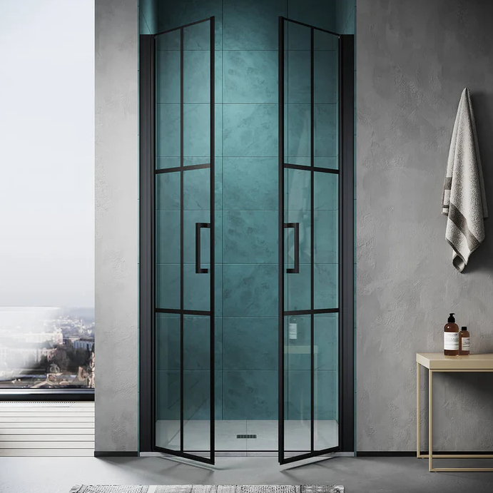 SONNI black schuif douchedeur 80/90/100x195cm aluminium