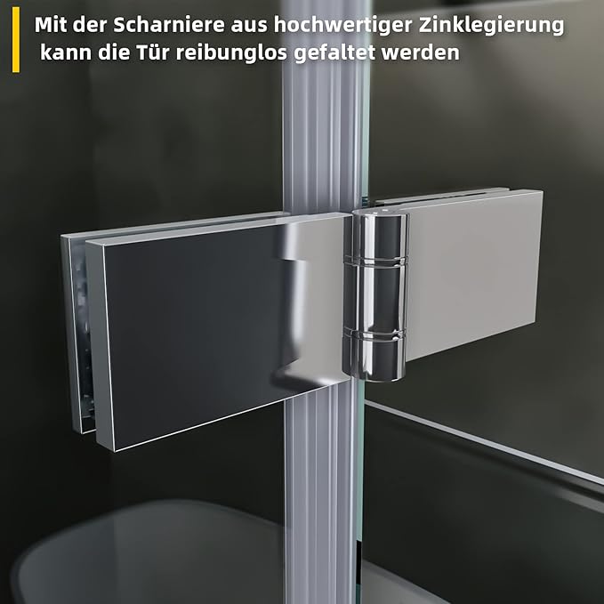 SONNI Douchecabine 80 x 80 cm, hoekinstap, helder glas - profiel - chroom