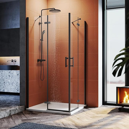 Sonni Douchecabine met klapdeuren 6 mm nano-Esg-glas, scharnierdeur, zonder frame 195 cm hoog