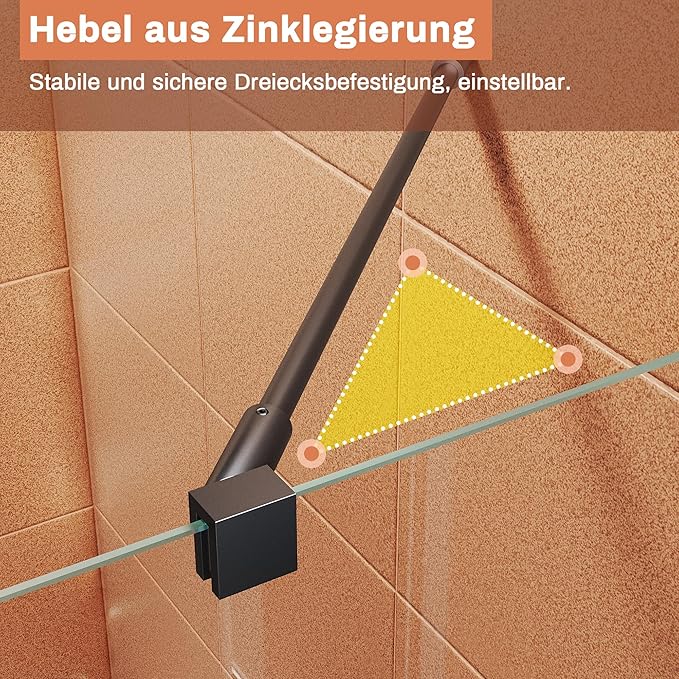 Sonni Douchecabine met klapdeuren 6 mm nano-Esg-glas, scharnierdeur, zonder frame 195 cm hoog
