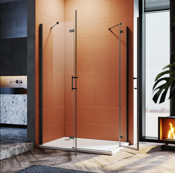 Sonni Douchecabine met klapdeuren 6 mm nano-Esg-glas, scharnierdeur, zonder frame 195 cm hoog