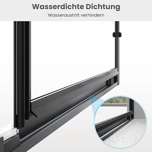 SONNI Draaischarnier douchedeur -90x195 cm-magnetische aantrekking-6 mm gehard glas