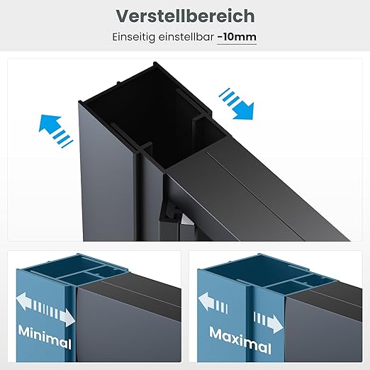 SONNI Draaischarnier douchedeur -90x195 cm-magnetische aantrekking-6 mm gehard glas