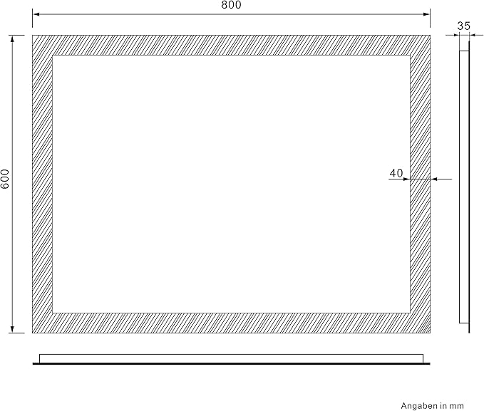 SONNI Badkamer spiegel met ledverlichting, 80 x 60 cm, warmwit