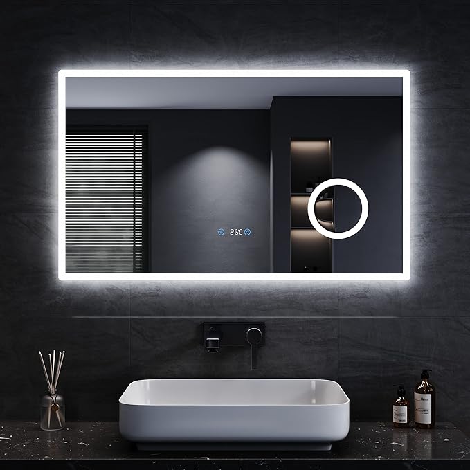 SONNI spiegel 100 x 60 cm met LED verlichting 3 instelbare lichtkleuren