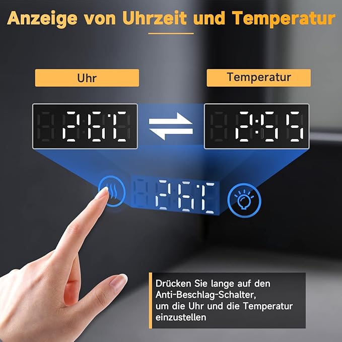SONNI spiegel 100 x 60 cm met LED verlichting 3 instelbare lichtkleuren