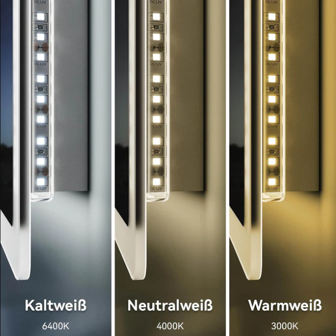 SONNI Squared Badkamerspiegel 80x60 met LED verlichting en touch schakelaar