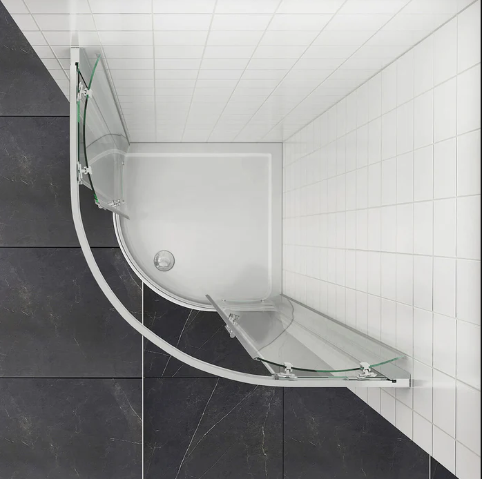 SONNI Douchecabine 80x80 cm kwartrond - helder glas