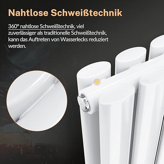 ELEGANT verticale radiator dubbellaags 1800x236mm 820W wit