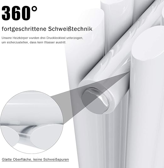 SONNI 600x760 Design radiator badkamer, middenaansluiting Wit