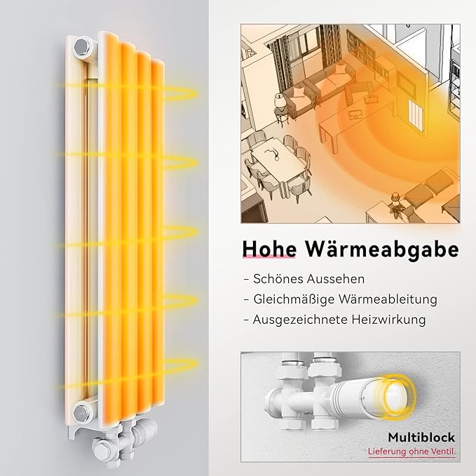 ELEGANT 1600x462mm Design radiator wit verticale radiator 1380W
