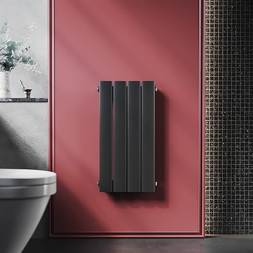 ELEGANT verticale radiator 600 x 311 mm antraciet met eenlaags 222 Watt