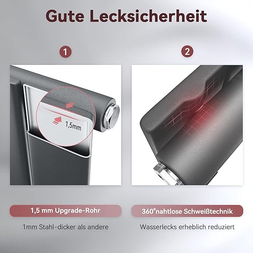 ELEGANT verticale radiator 600 x 311 mm antraciet met eenlaags 222 Watt