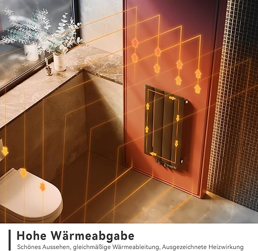 ELEGANT verticale radiator 600 x 311 mm antraciet met eenlaags 222 Watt