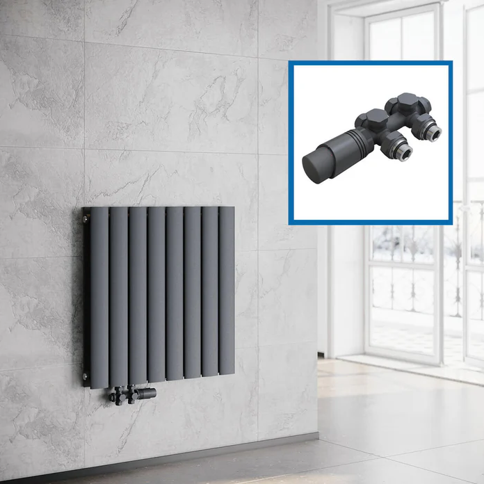 ELEGANT horizontale radiator 630 x 616 mm paneelradiator antraciet