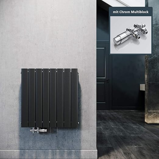 ELEGANT horizontale radiator 630 x 616 mm paneelradiator antraciet