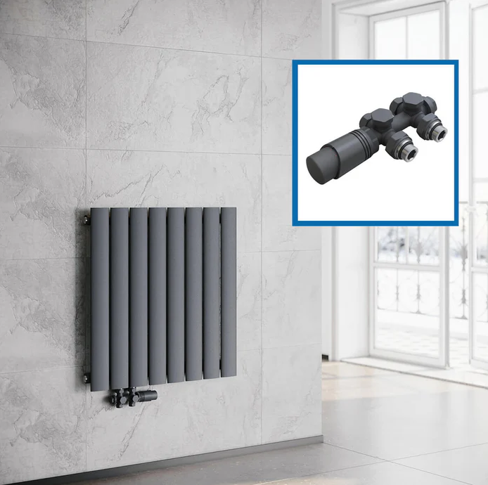 ELEGANT horizontale radiator 630 x 616 mm paneelradiator antraciet