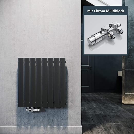 ELEGANT horizontale radiator 630 x 616 mm paneelradiator antraciet
