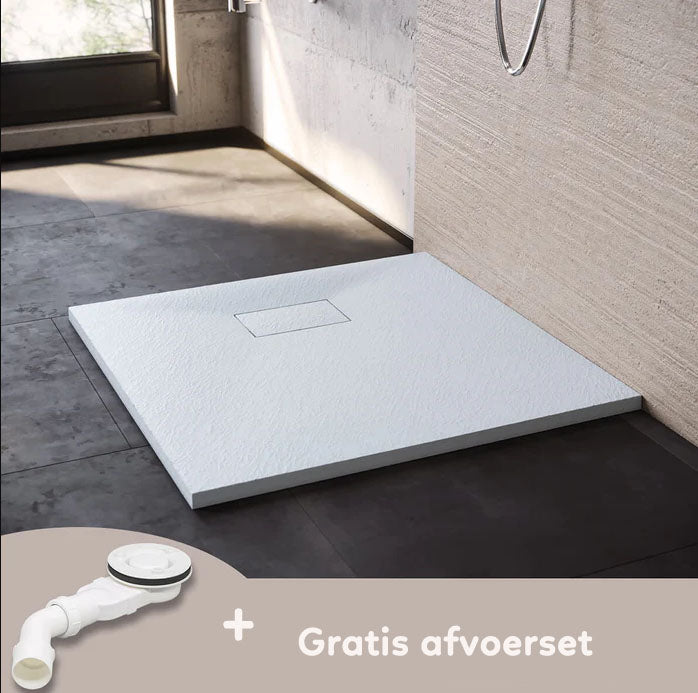 SONNI rechthoekige SMC douchebak 80-160cm antislip douchebak wit