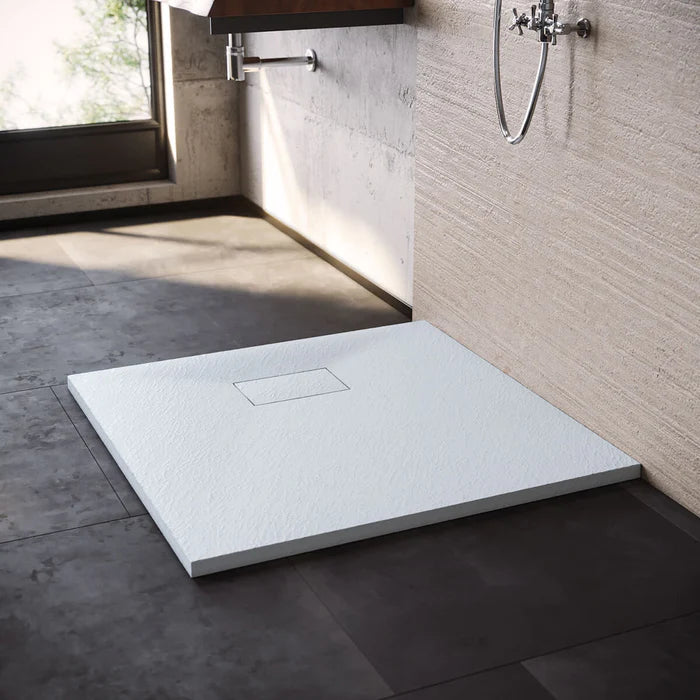 SONNI rechthoekige SMC douchebak 80-160cm antislip douchebak wit