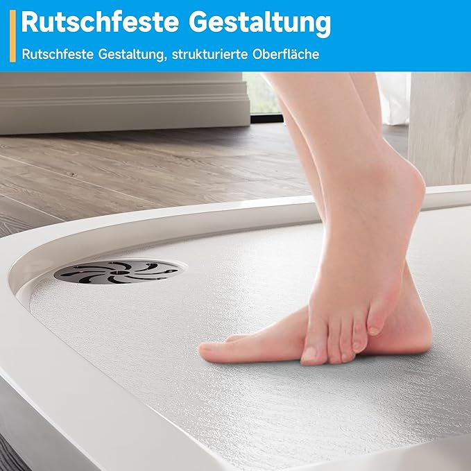 SONNI kwartronde SMC douchebak wit met laag profiel met 550 mm radius