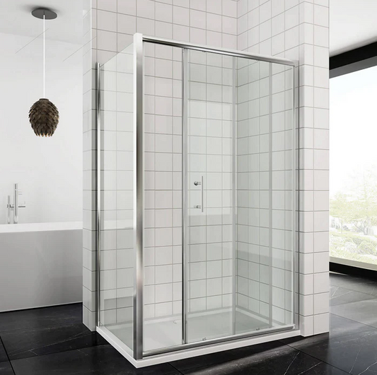 SONNI Douchecabine schuifdeur met zijwand 100-170cm hoogte 185cm