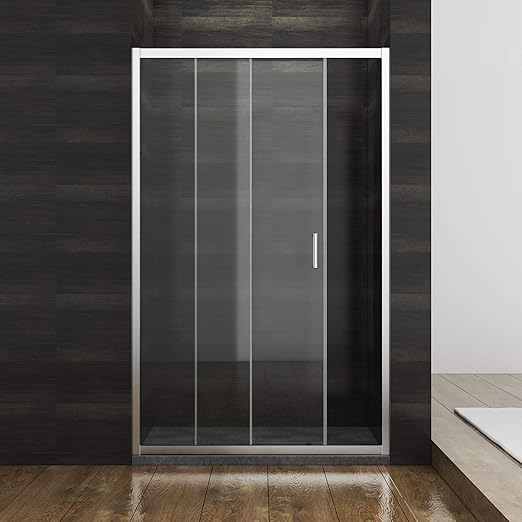 SONNI Douchedeur 100-120cm zilver Schuifdeur Hoogte 185cm