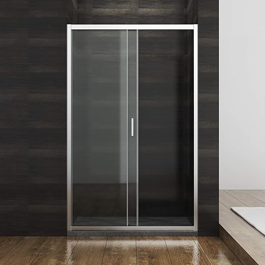 SONNI Douchedeur 100-120cm zilver Schuifdeur Hoogte 185cm