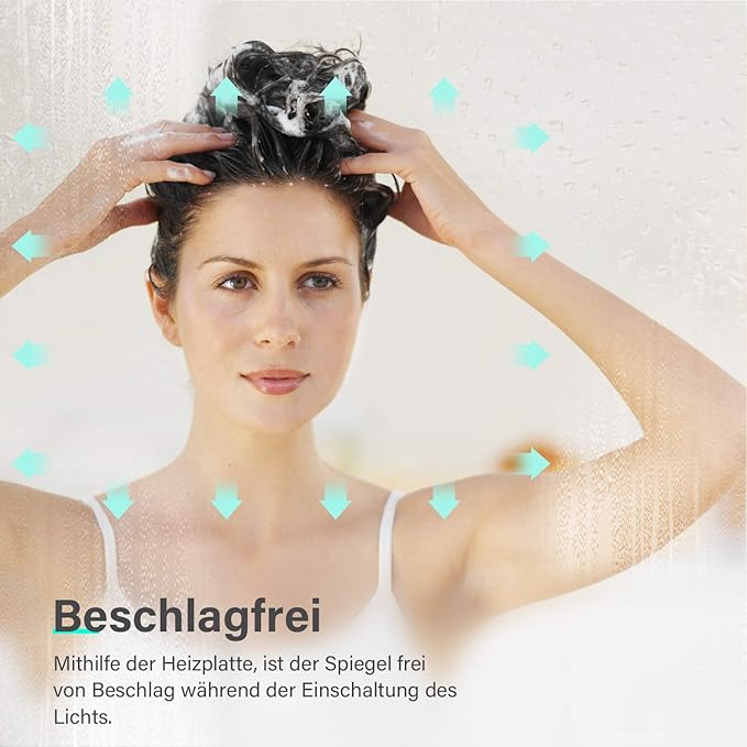 SONNI 50 x 70 cm Badkamer spiegel met verlichting en aanraakschakelaar, condensvrij