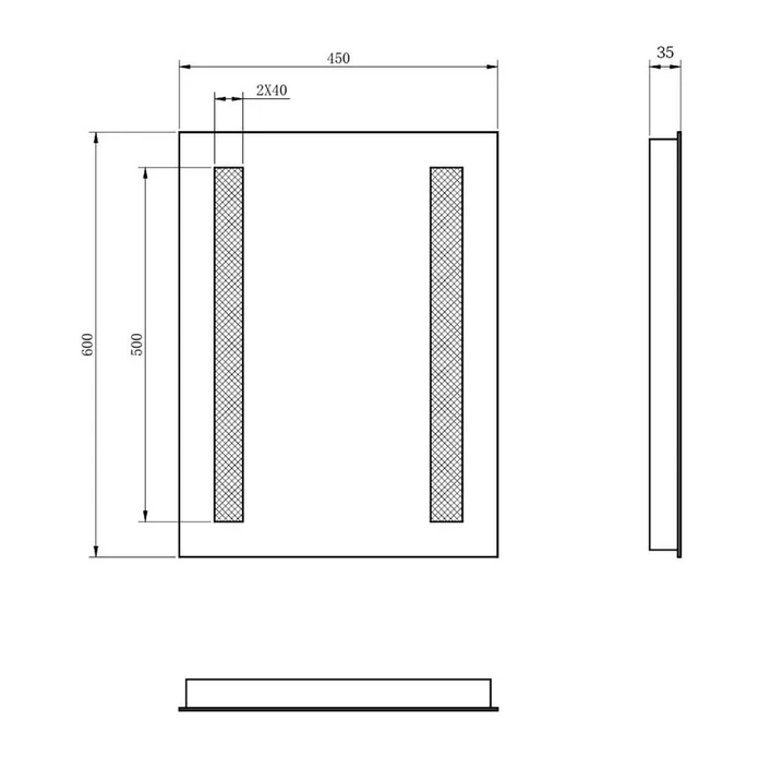SONNI 45x60cm Badkamer spiegel met verlichting wandschakelaar