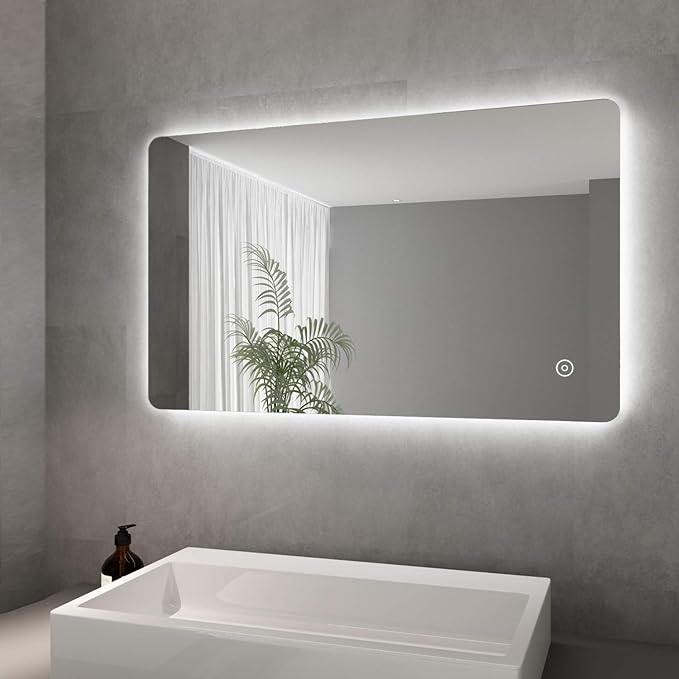 ELEGANT Wandspiegel 100 x 60 cm led-badkamerspiegel met verlichting