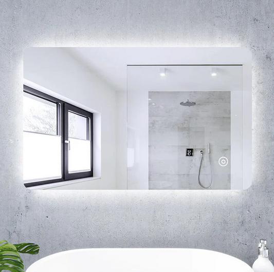 SONNI Led-badkamerspiegel, 80 x 50 cm, spiegel met verlichting en anti-condens