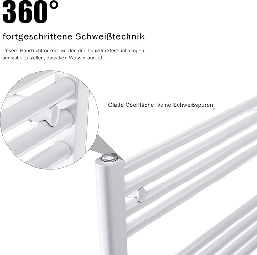 SONNI handdoek radiator wit recht 60 x 100 cm 575W