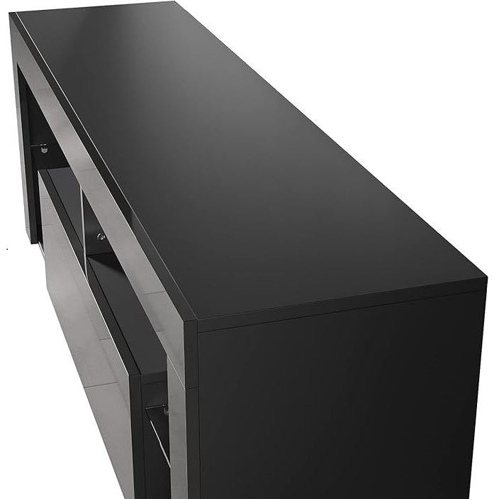 SONNI tv meubel Lowboard zwart met LED-verlichting 140 x 35 x 50,5 cm