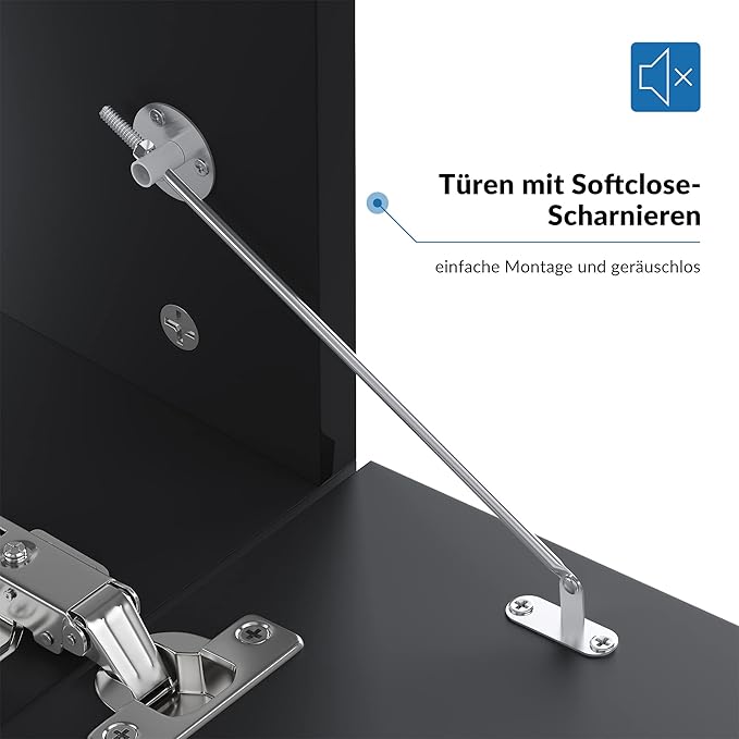 SONNI TV opzetkast 140 x 35 x 30 cm Zwart met LED-verlichting